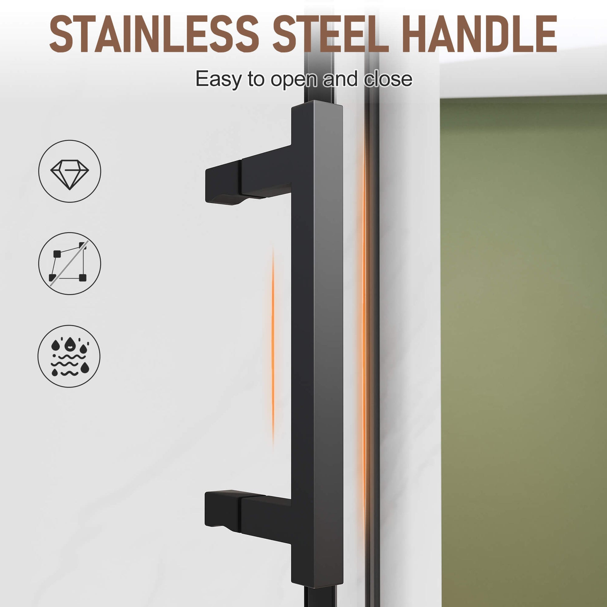 STAINLESS STEEL HANDLE: Easy to open and close