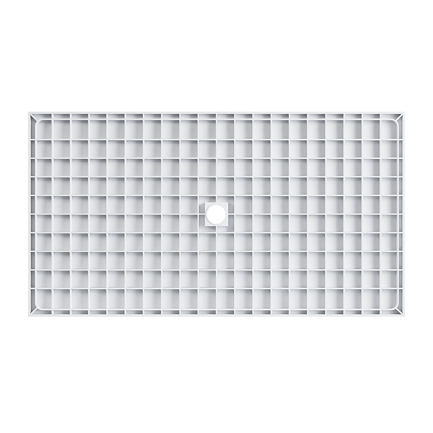 SUNNY SHOWER White Center Drain Rectangular Base