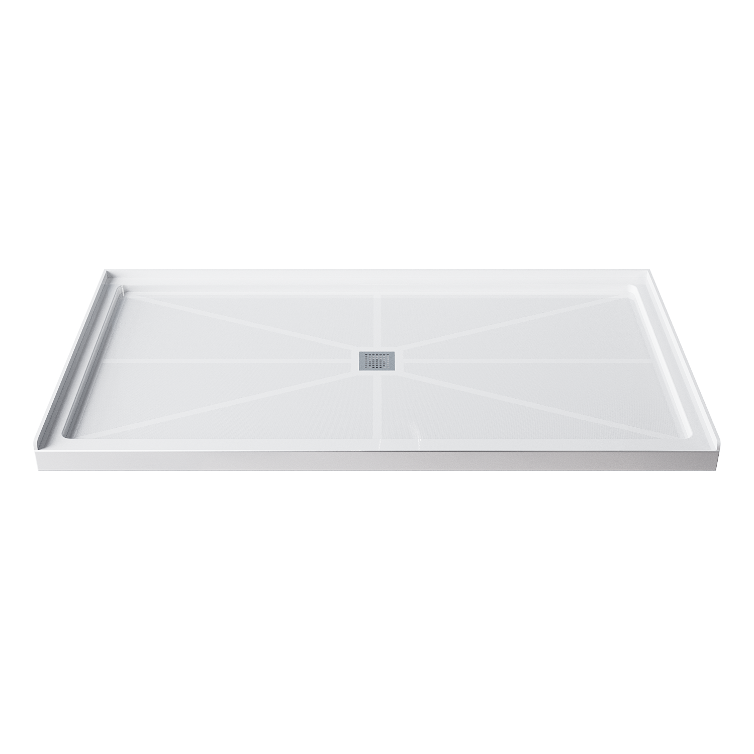 SUNNY SHOWER White Center Drain Rectangular Base