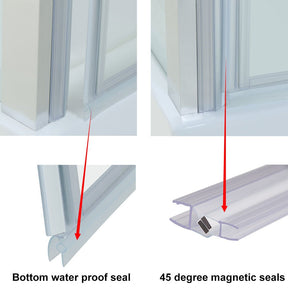 bottom water proof seal, 45 degree magnetic seals