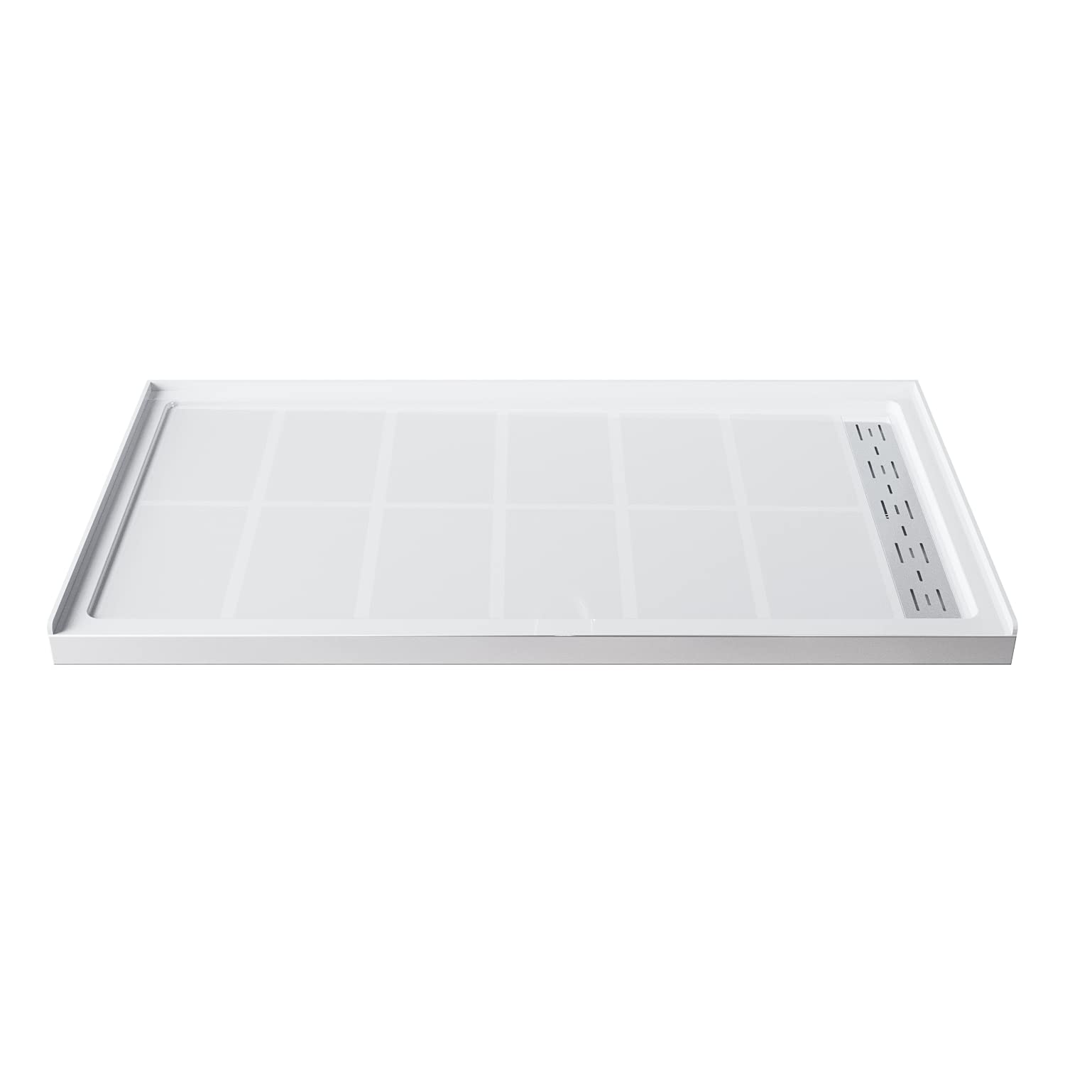 SUNNY SHOWER 48 in. W x 36 in. D x 4 in. H White Right Drain Rectangular Base
