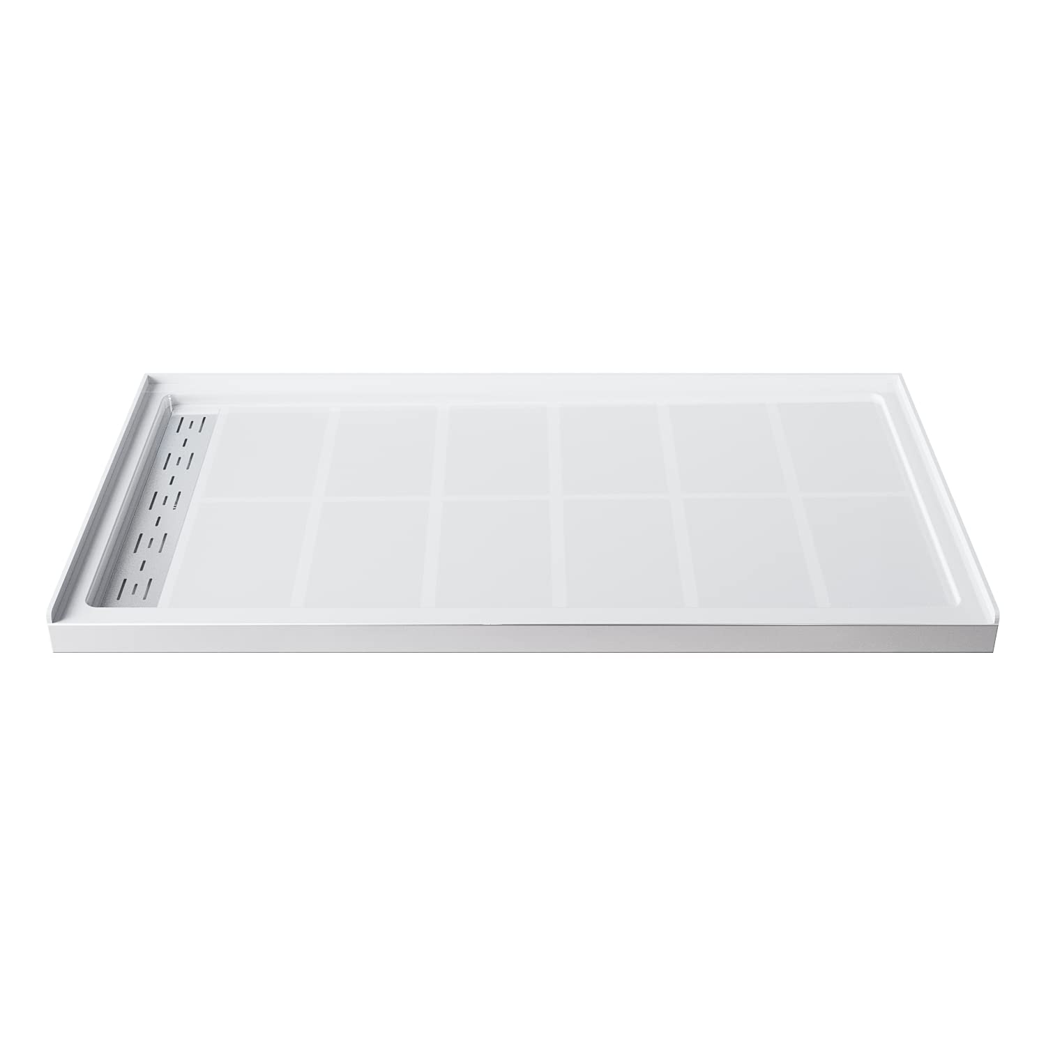 SUNNY SHOWER 48 in. W x 36 in. D x 4 in. H White Left Drain Rectangular Base