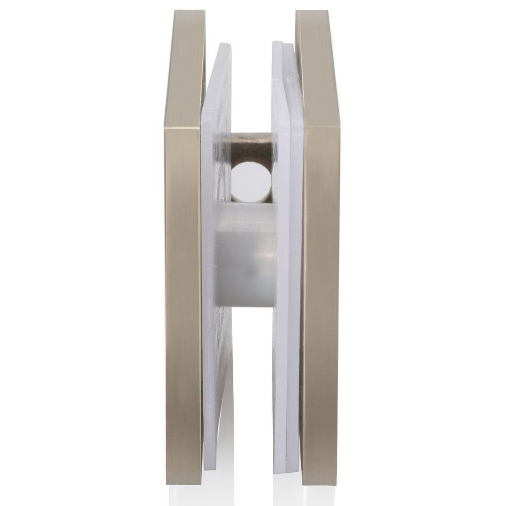 SUNNY SHOWER 2" x 2" Brushed Nickel Stainless Steel U-Clamp Clip For 3/8" Frameless Glass Panel - SUNNY SHOWER