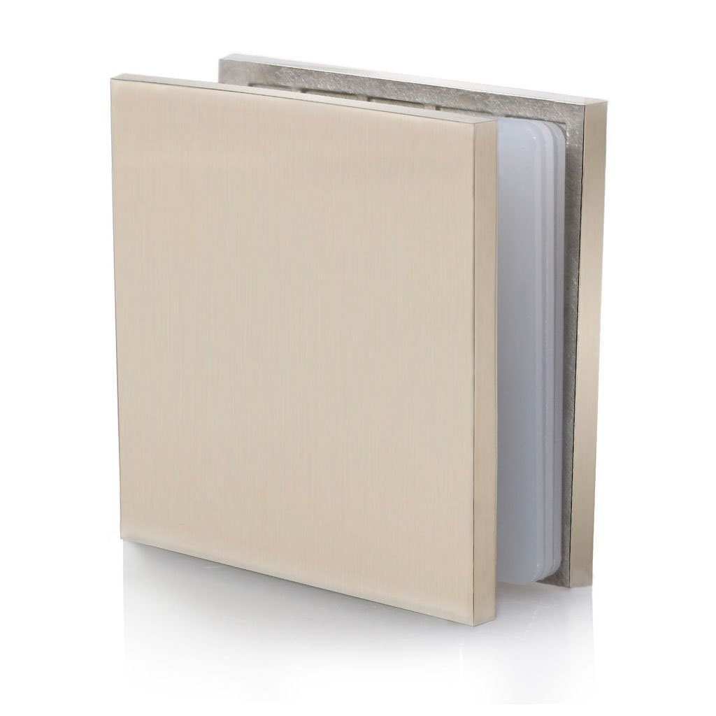 SUNNY SHOWER 2" x 2" Brushed Nickel Stainless Steel U-Clamp Clip For 3/8" Frameless Glass Panel - SUNNY SHOWER
