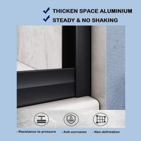 Black Finish frame design, increase the safety factor, both make your bathroom safer and more worry-free, more elegant