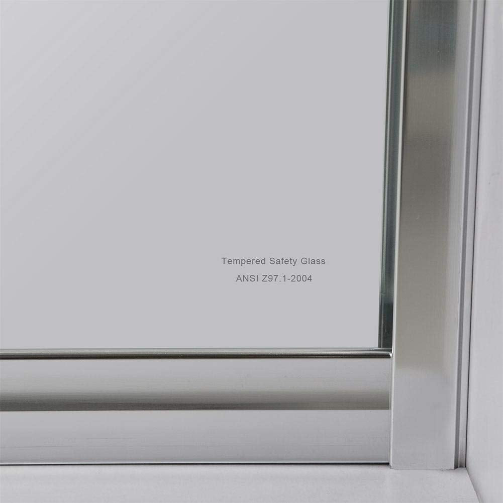 SUNNY SHOWER 60 in. W x 62 in. H Chrome Finish Bathtub Double Sliding Doors Detail