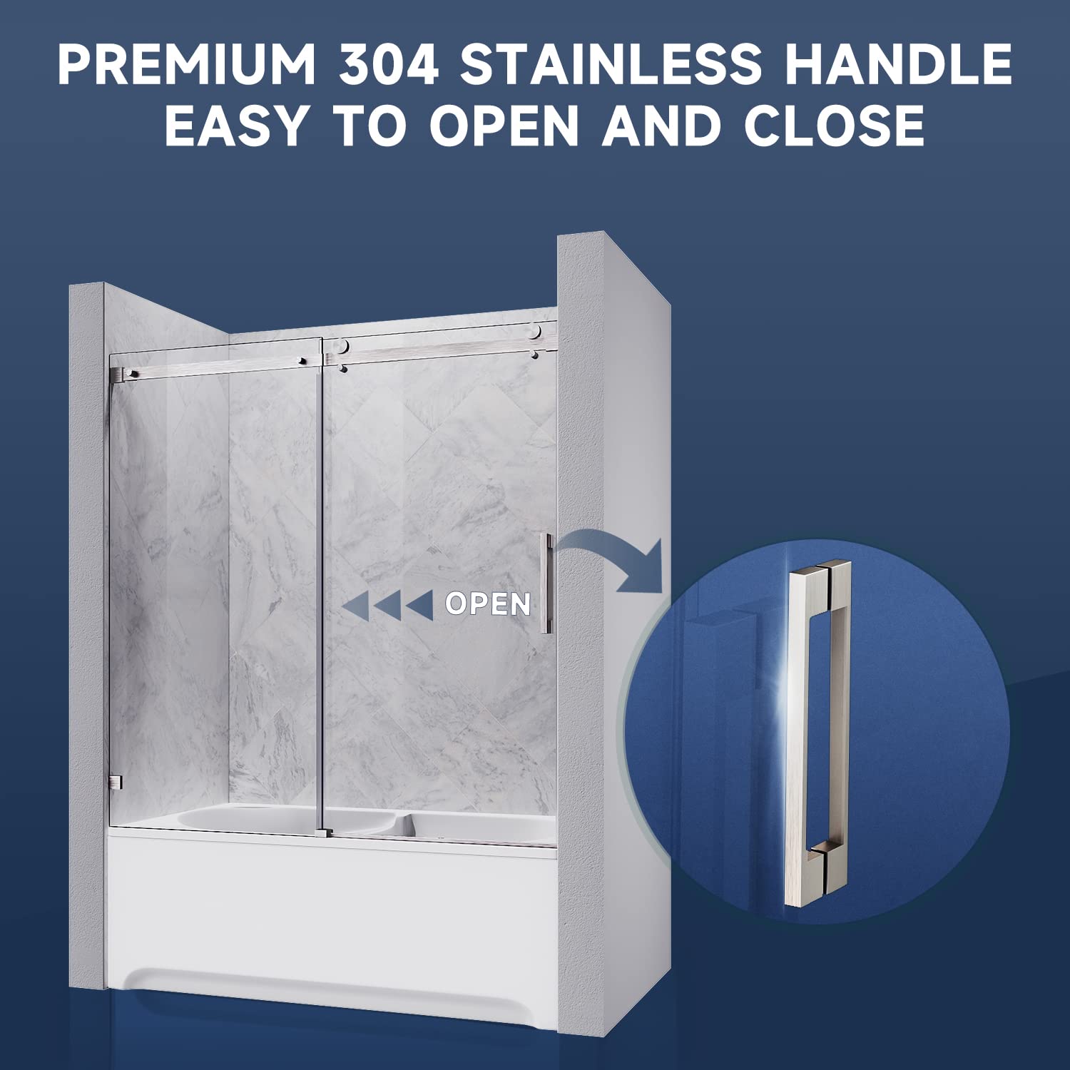 premium 304 stainless handle, easy to open and close