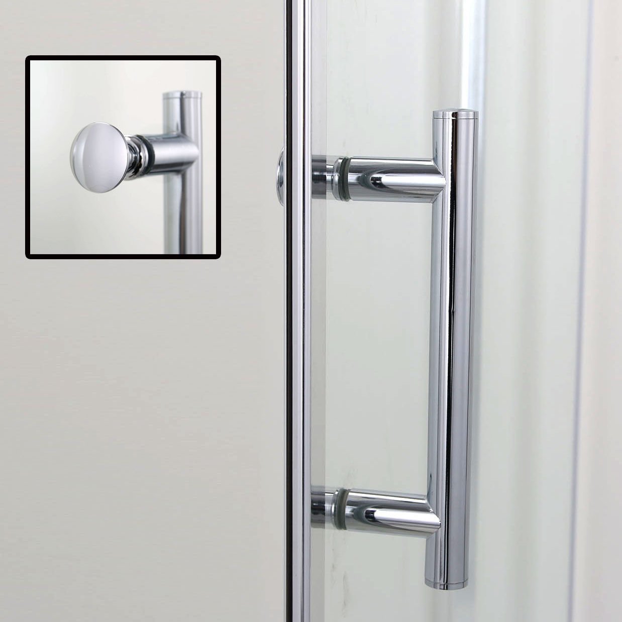 SUNNY SHOWER 1/4 Inch Frameless Chrome Finish Pivot Shower Door Handle