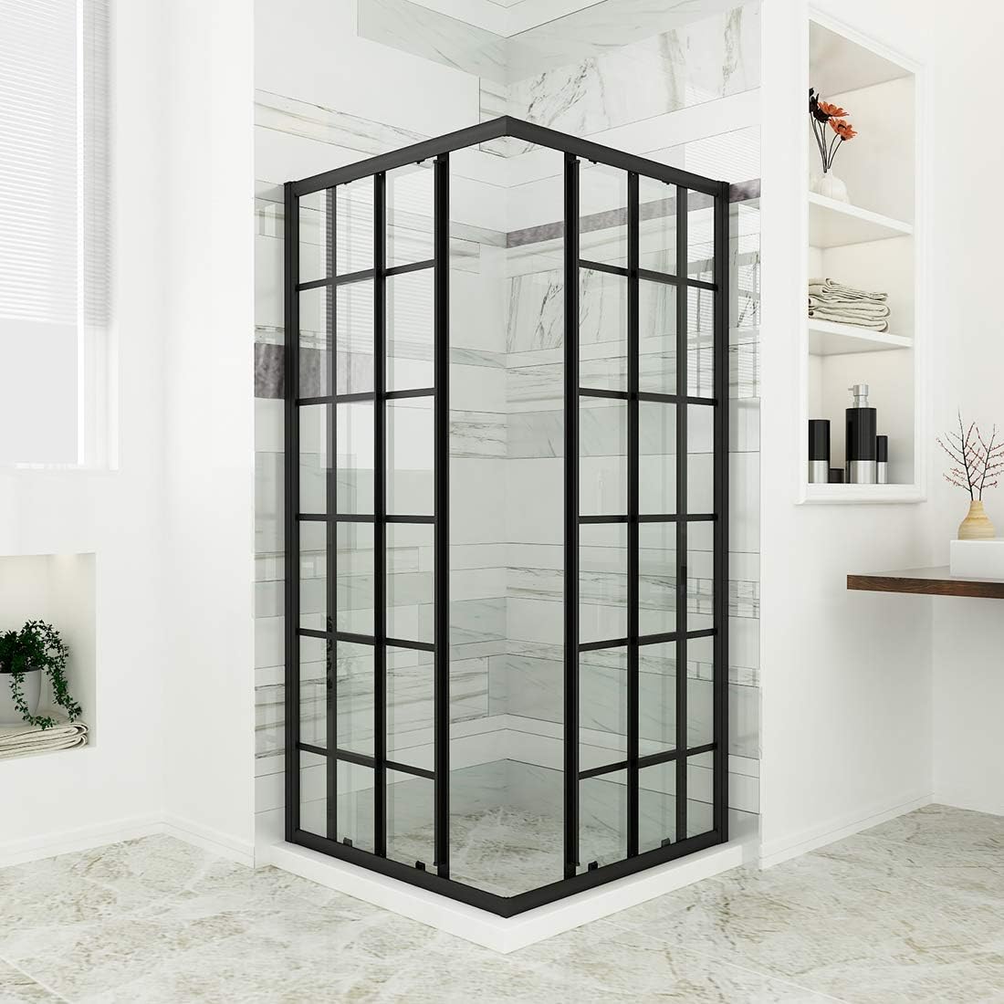 The double sliding door design that can be installed left and right not only expands the space of the shower room, but also makes the walk-in space larger and more convenient.