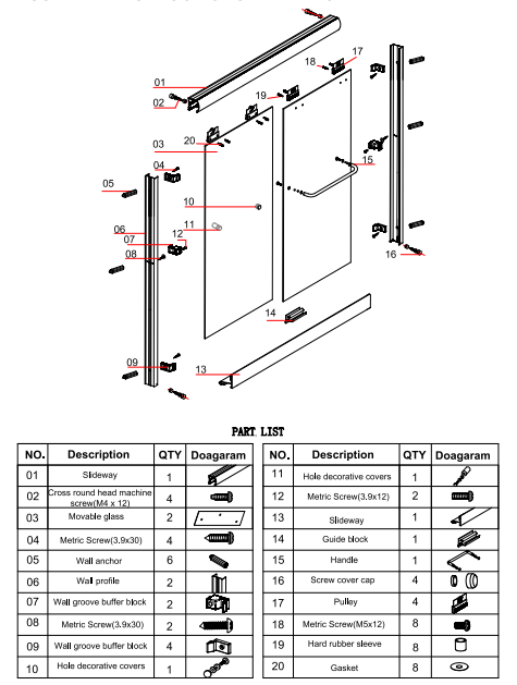 SUNNY SHOWER B020 Series product exclusive accessories