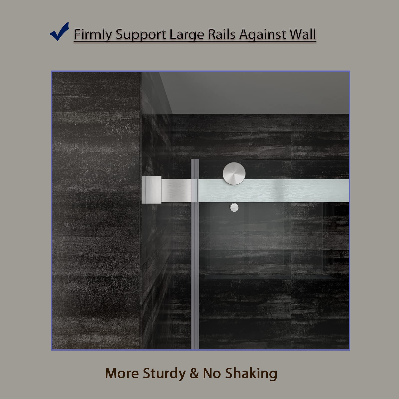 firmly support large rails against wall（more sturdy & no shaking）