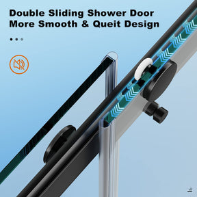 double sliding shower door（more smooth & queit design）