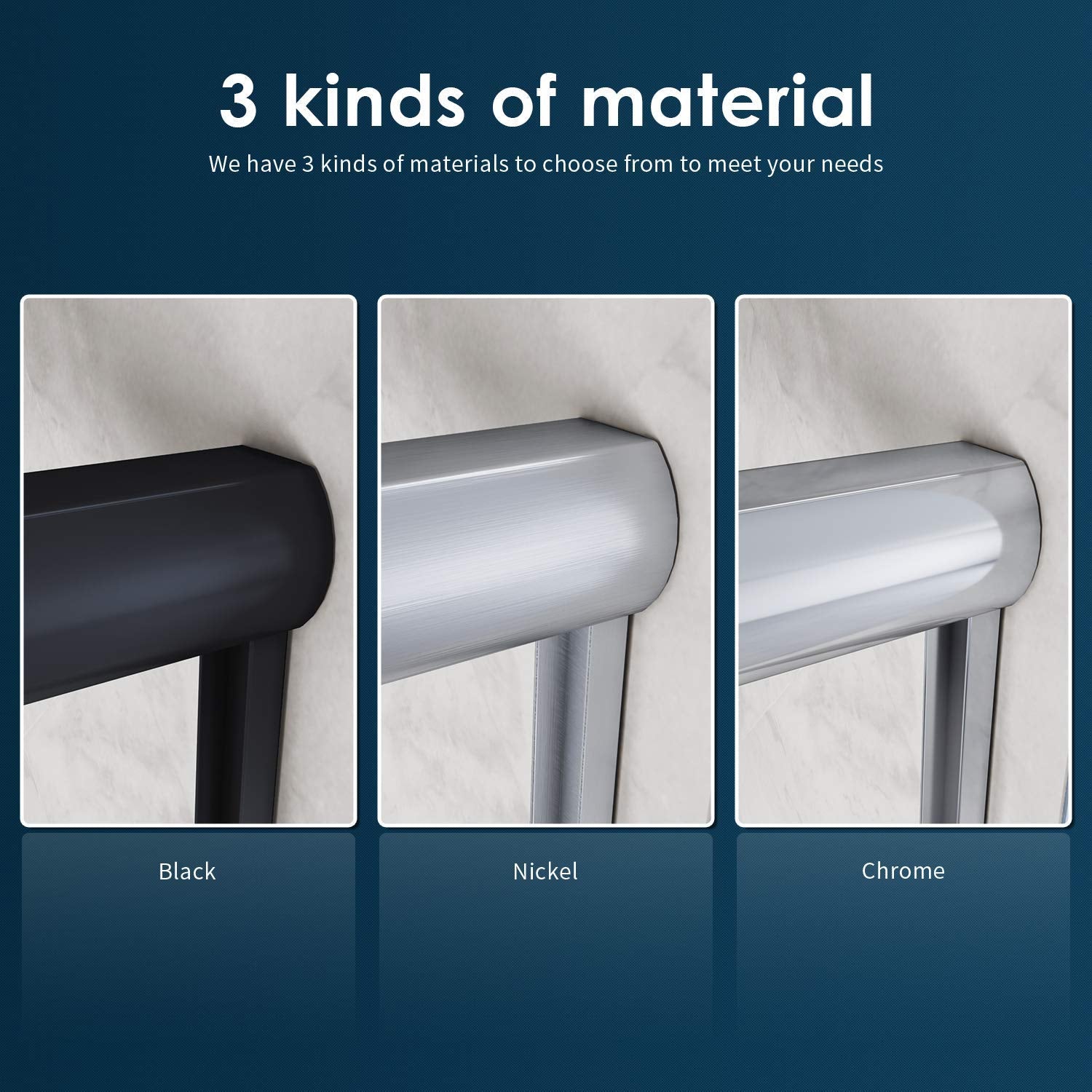 SUNNY SHOWER double sliding shower door available in black finish, chrome finish, brushed nickel finish material types