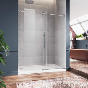 SUNNY SHOWER 48" x 76" Frameless Chrome Finish Sliding Shower Door