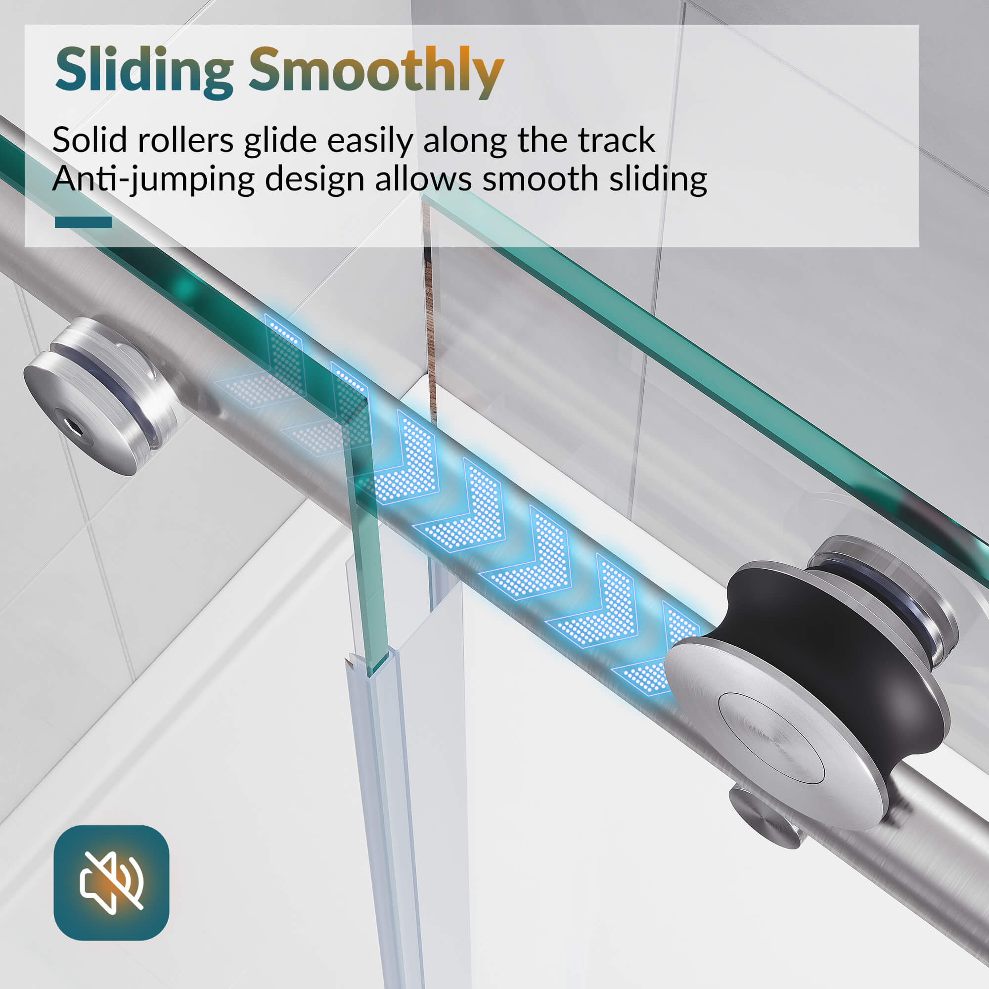 SUNNY SHOWER Semi-Frameless Sliding Shower Door, Brushed Nickel, 48/54/60 X 72 Inches, 6mm Glass