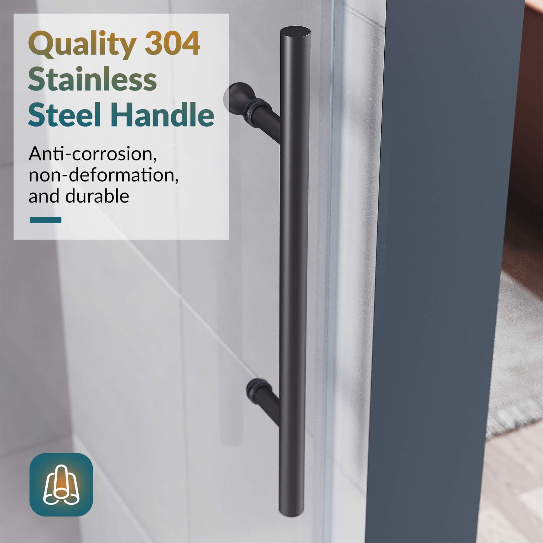 Quality 304 Stainless Steel Handle: Anti- corrosion non- deformation, and durable