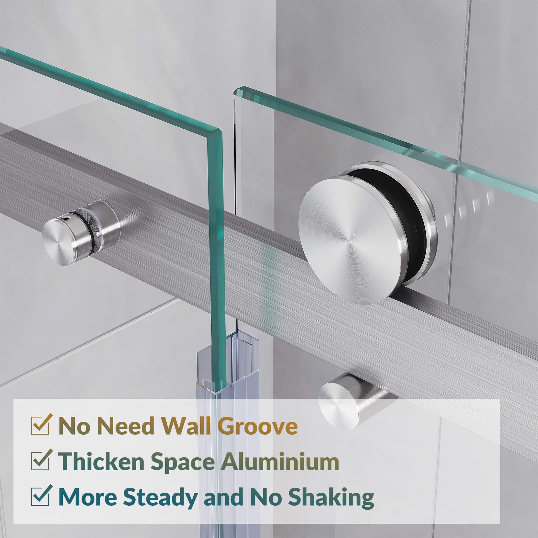 No Need Wall Groove, Thicken Space ALuminum, More Steady and No Shaking