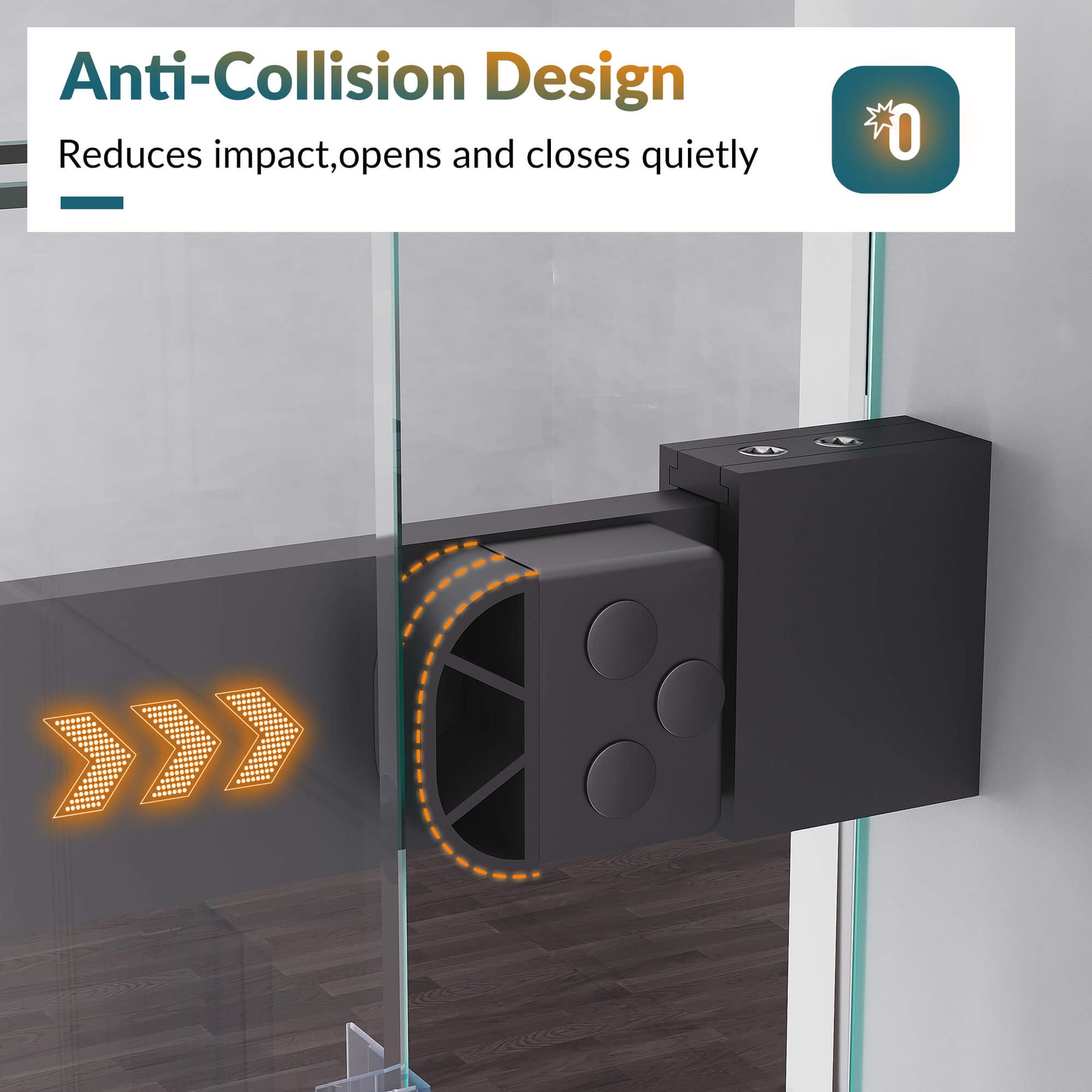 Anti-Collision Design: Reduces impact, opens and closes quietly