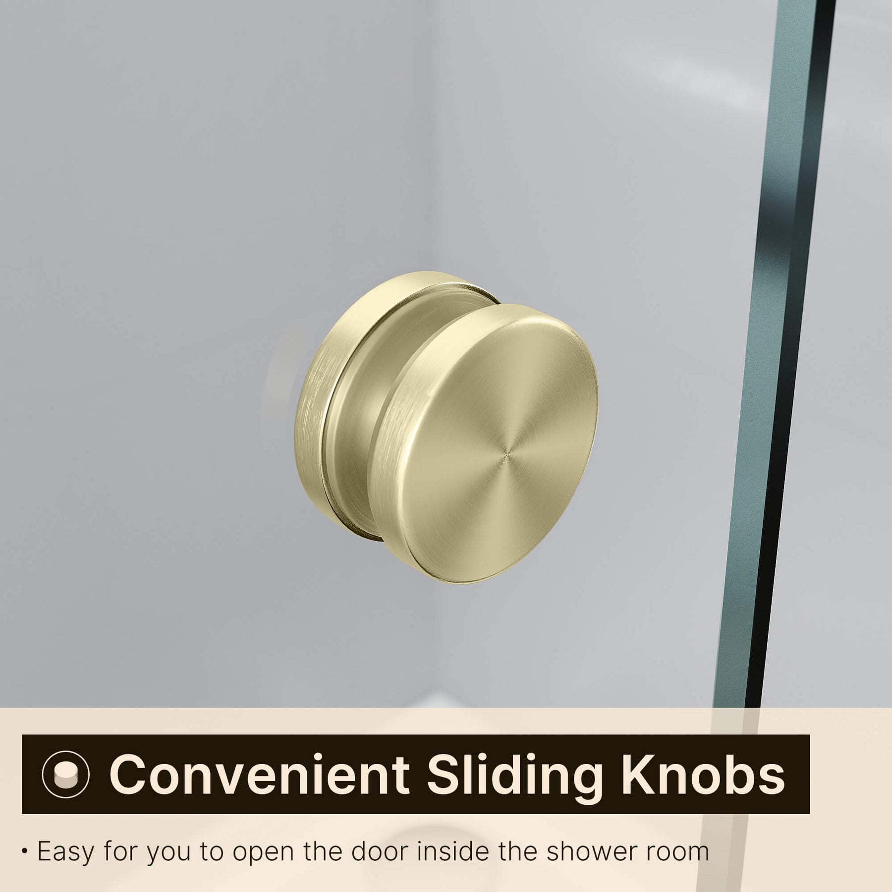 Convenient Sliding Knobs: Easy for you to open the door inside the shower room