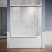 SUNNY SHOWER 1/4 inch Chrome Finish Bathtub Shower Door & Double Sliding Door for tub