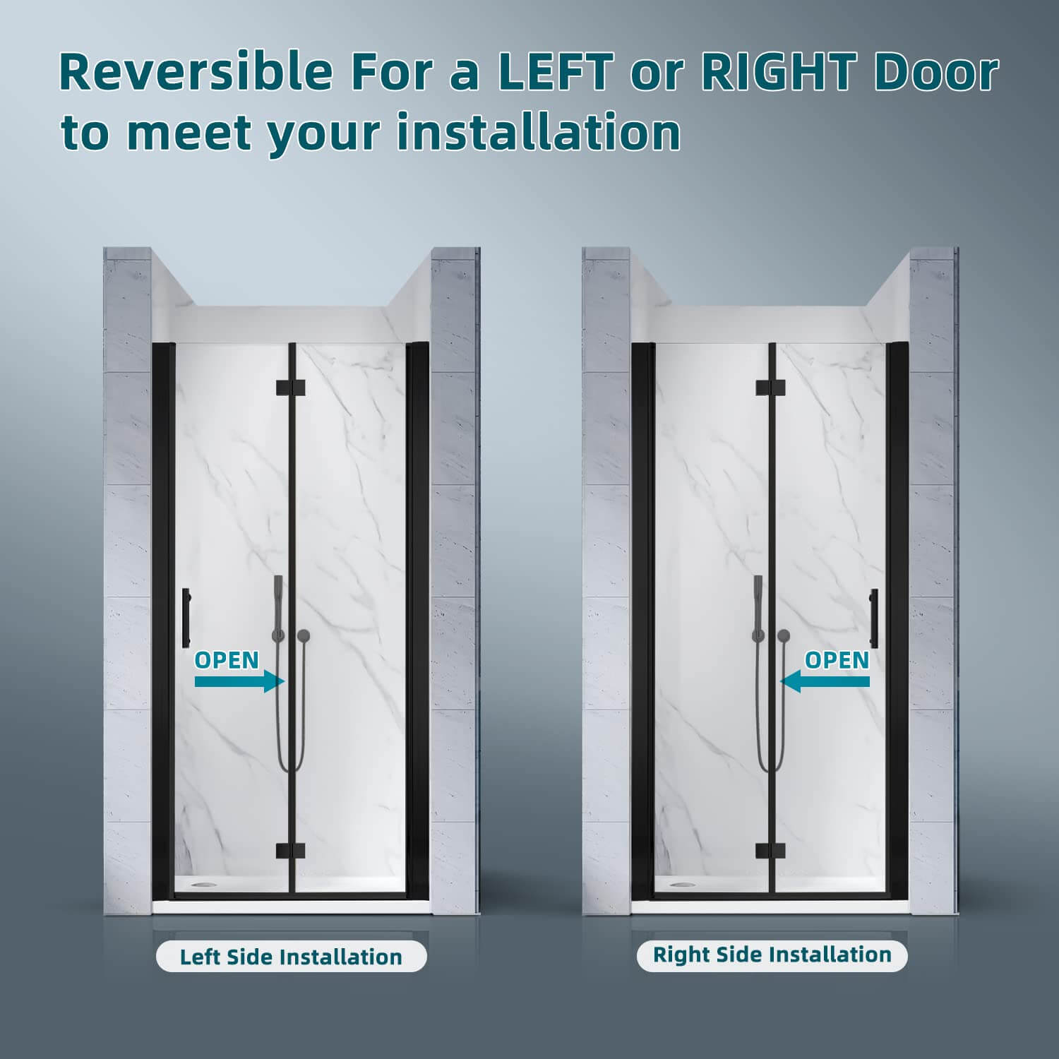 Reversible for a left or right door to meet your installation