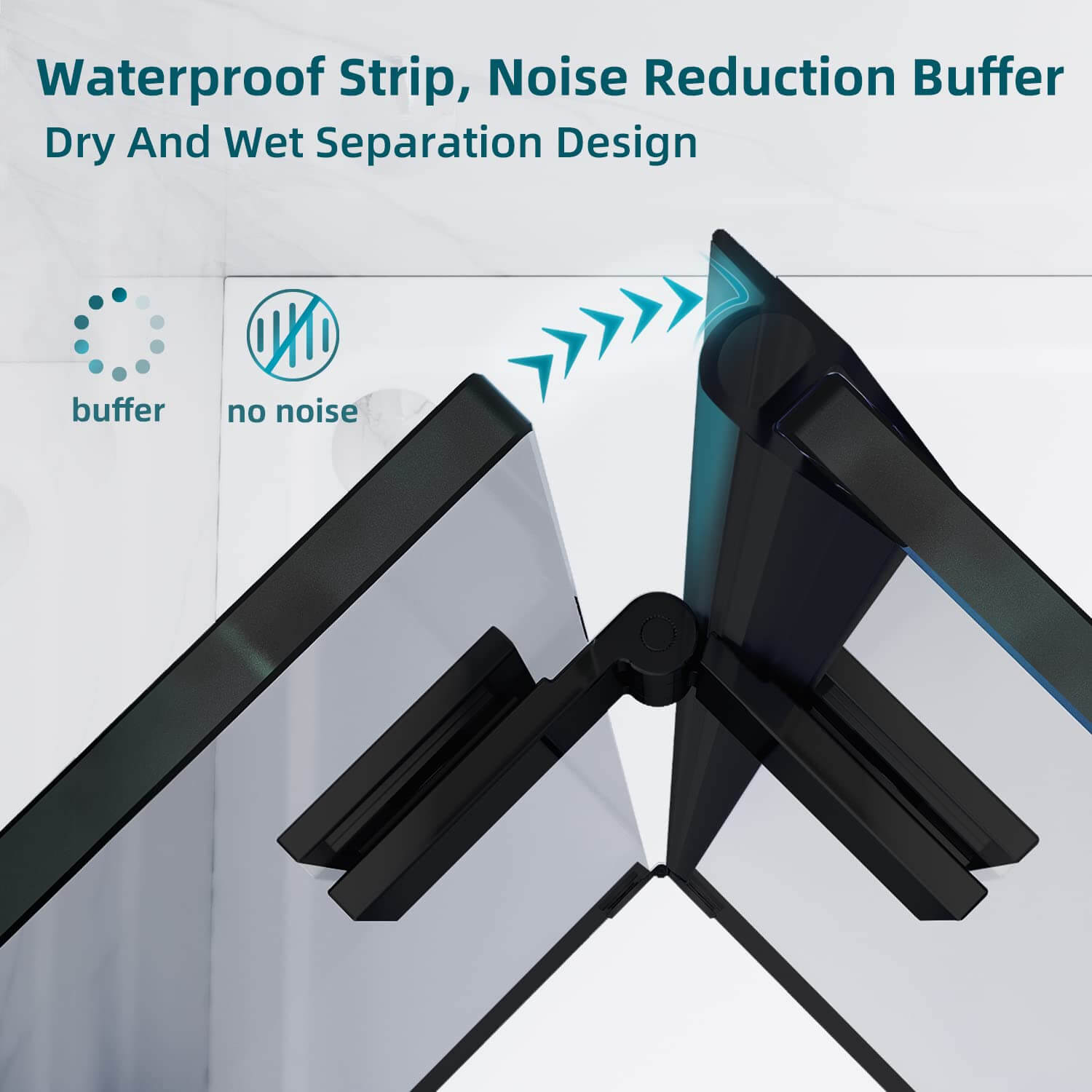Waterproof strip, noise reduction buffer, dry and wet separation design