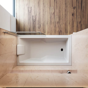 SUNNY SHOWER 34" x 58" Chrome Finish Bathtub Shower Door & Frameless Hinged Door for tub Overhead View