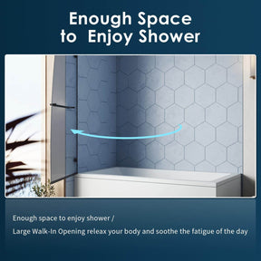 Enough space to enjoy shower. Large walk-in opening releax your body and soothe the fatigue of the day