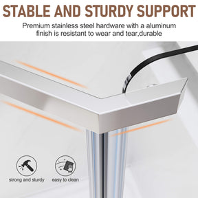 STABLE AND STURDY SUPPORT: Premium stainless steel hardware with a aluminum finish is resistant to wear and tear, durable