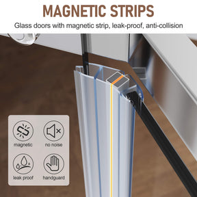MAGNETIC STRIPS: Glass doors with magnetic strip, leak- proof, anti- collision