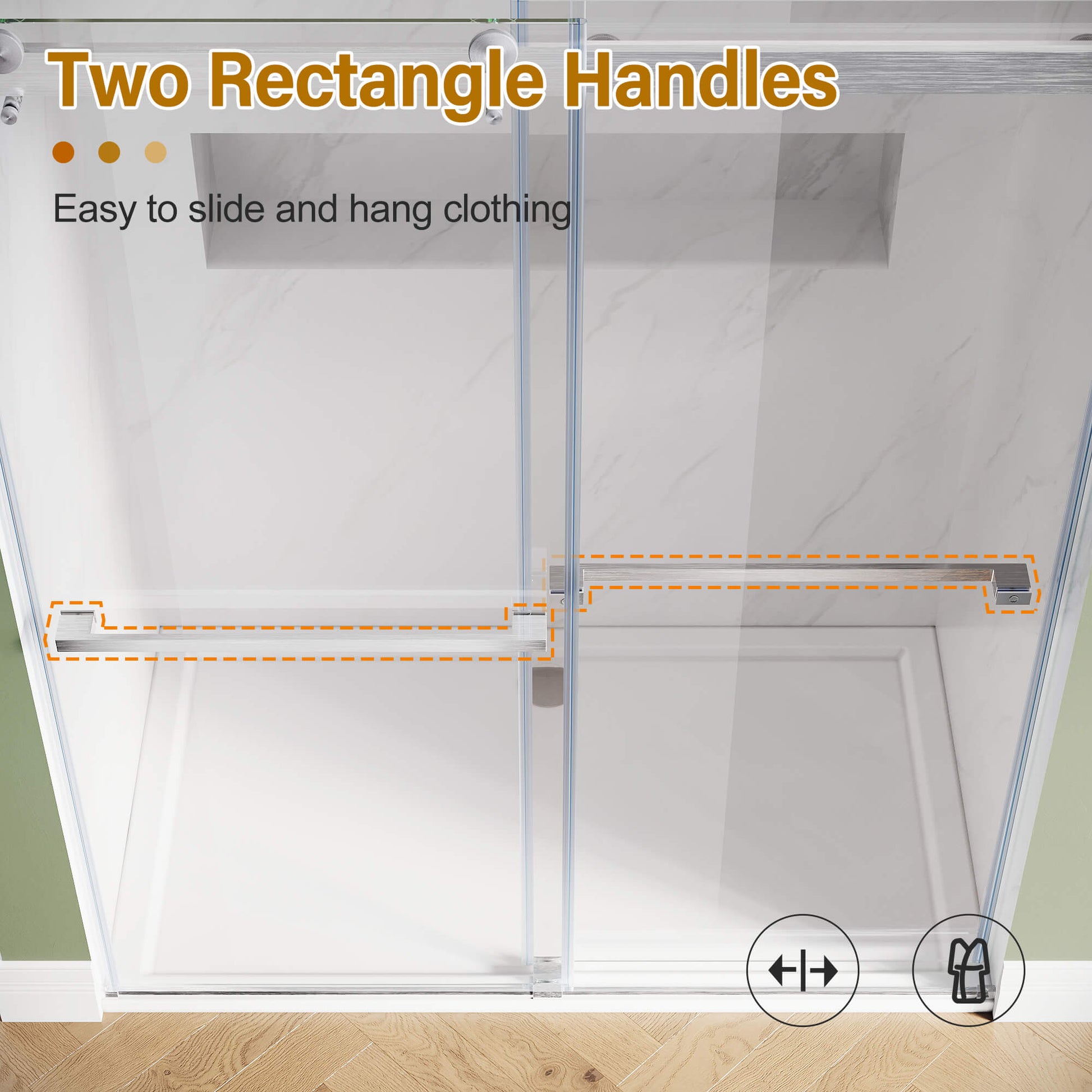 Two Rectangle Handles: Easy to slide and hang clothing