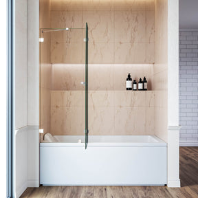 SUNNY SHOWER 48" x 58" Chrome Finish Bathtub Shower Door & Frameless Hinged Door for tub