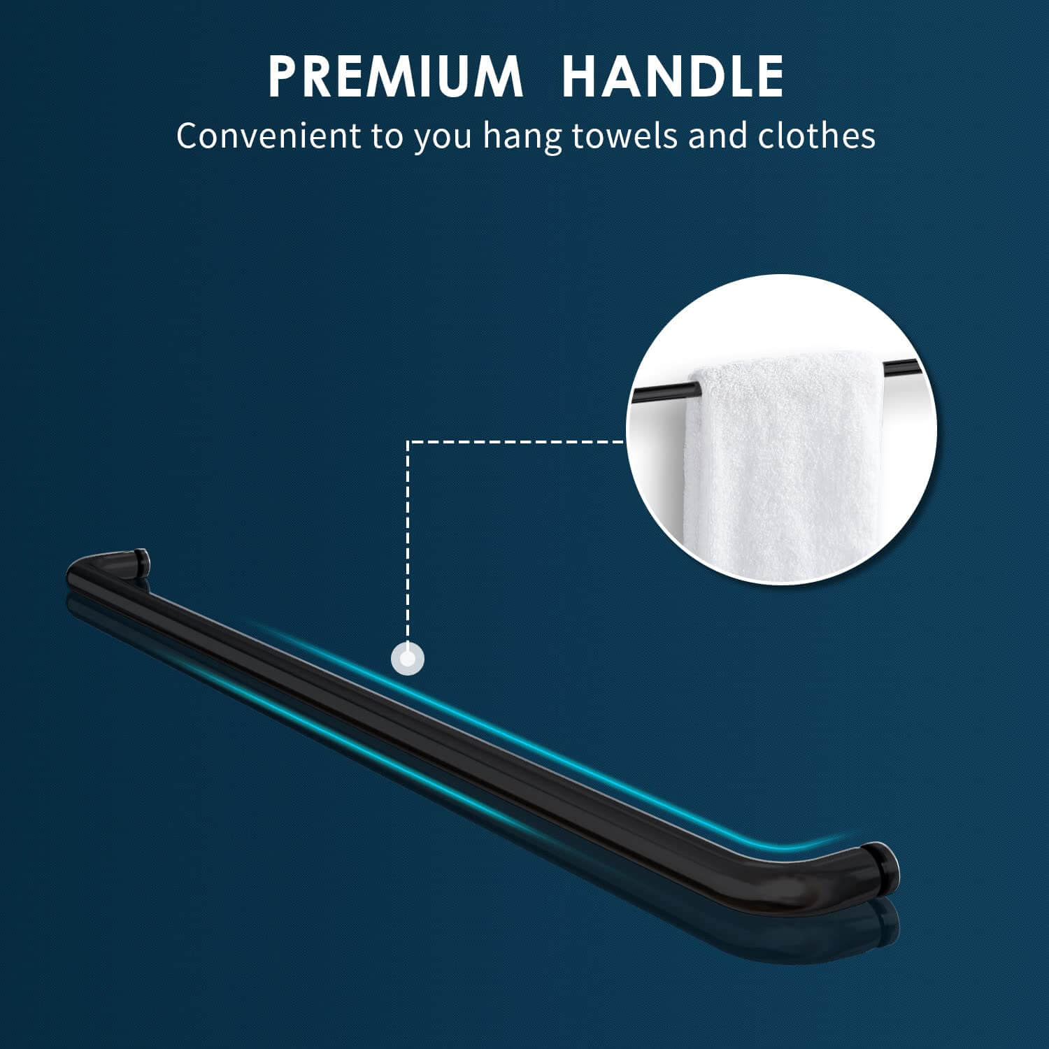 Premium Handle: Convenient to you hang towels and clothes