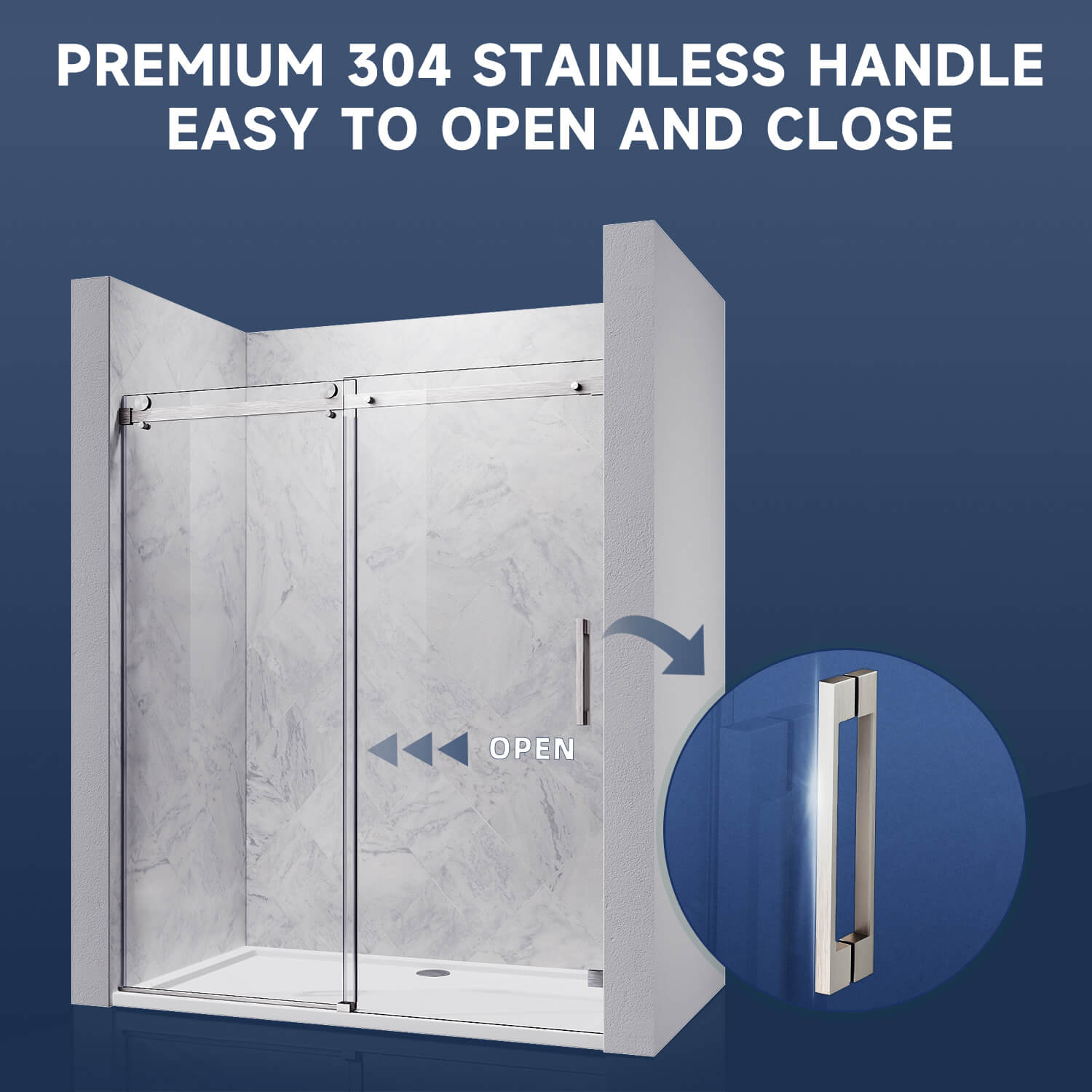 Premium 304 Stainless Handle, Easy To Open And Close