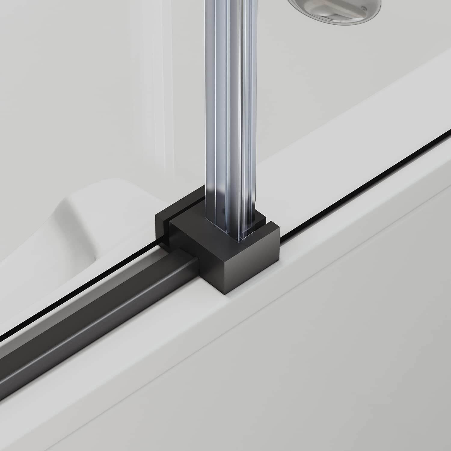 This sliding tub shower door has bottom seal strip that effectively prevents water splashing out, keeping your bathroom tidy and dry at all times.