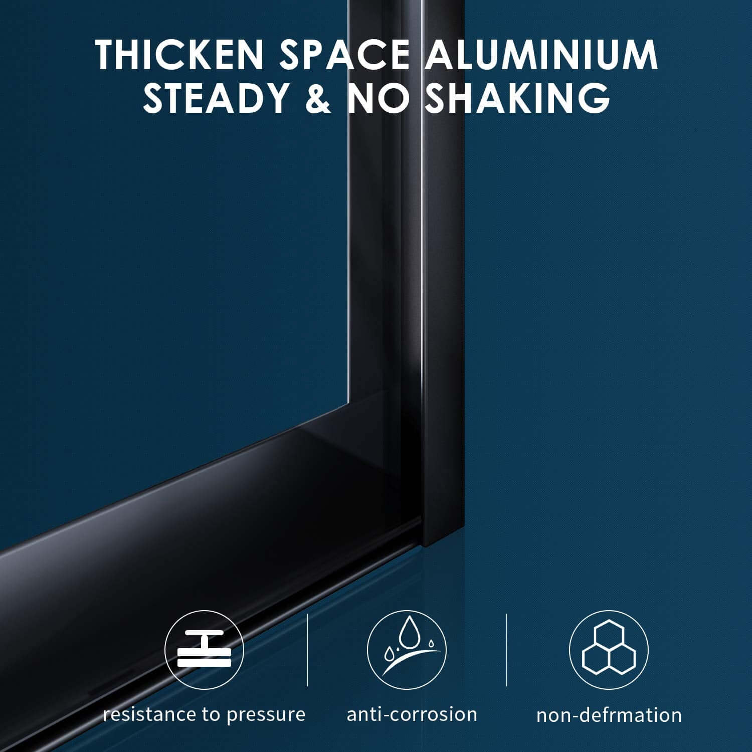 Thickened wall aluminum design, adjustable width mode, better fit for your shower doors. Anti-corrosion &amp; Non-defrmation.