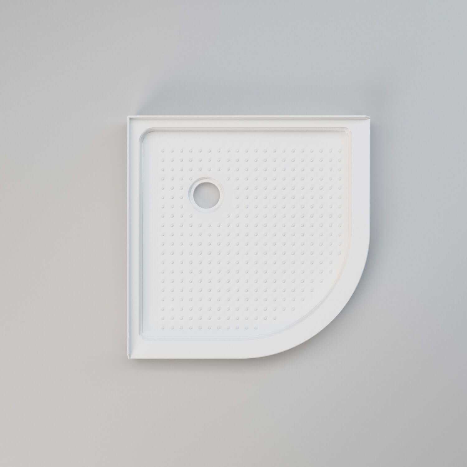 SUNNY SHOWER 38 in. W x 38 in. D x 3 in. H White Corner Drain Quadrant Base