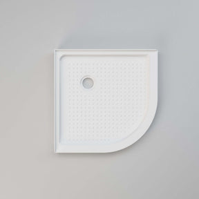 SUNNY SHOWER 38 in. W x 38 in. D x 3 in. H White Corner Drain Quadrant Base