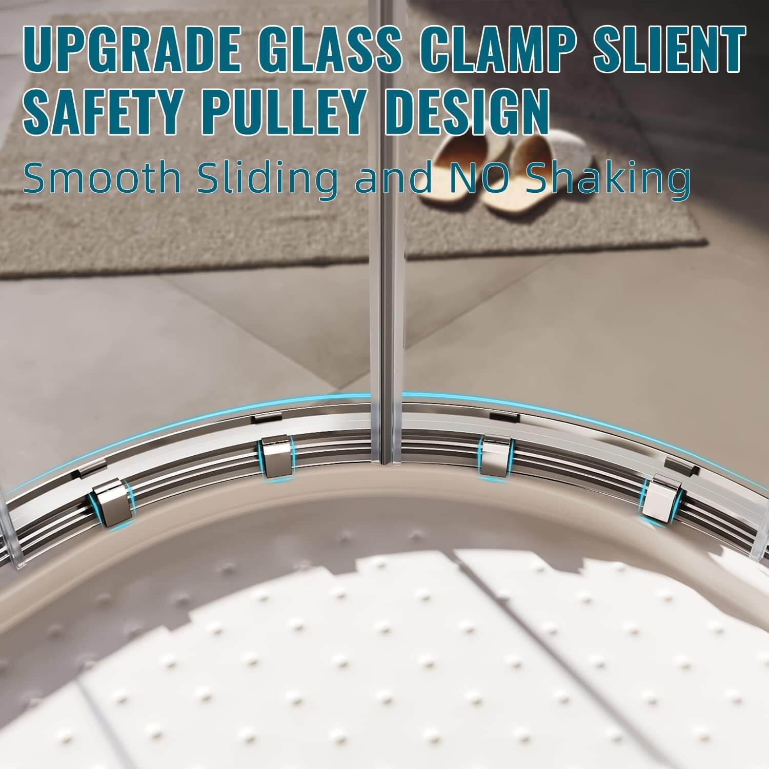 SUNNY SHOWER 1/4 in. Clear Glass Double Sliding Doors Chrome SUNNY SHOWER 1/4 in. Clear Glass Double Sliding Doors Chrome