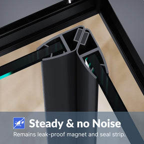 Steady & no Noise: Remains leak- proof magnet and seal strip