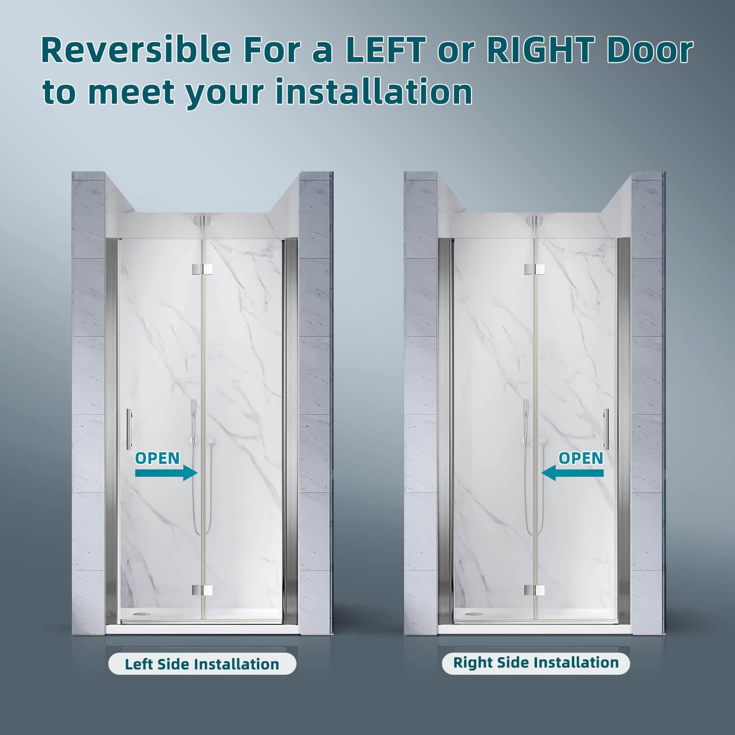 Reversible for a left or right door to meet your installation