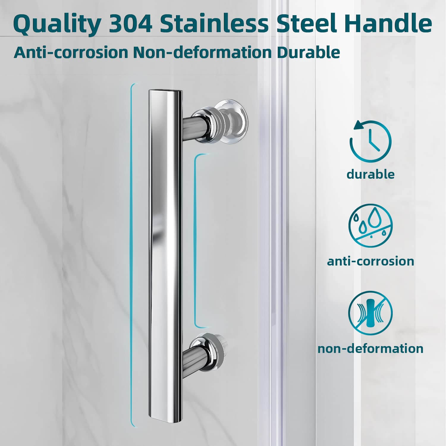 Quality 304 stainless steel handle, anti-corrosion non-deformation durable