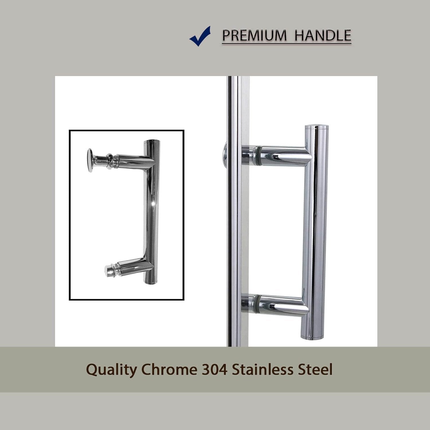 Premium handle: quality chrome 304 stainless steel