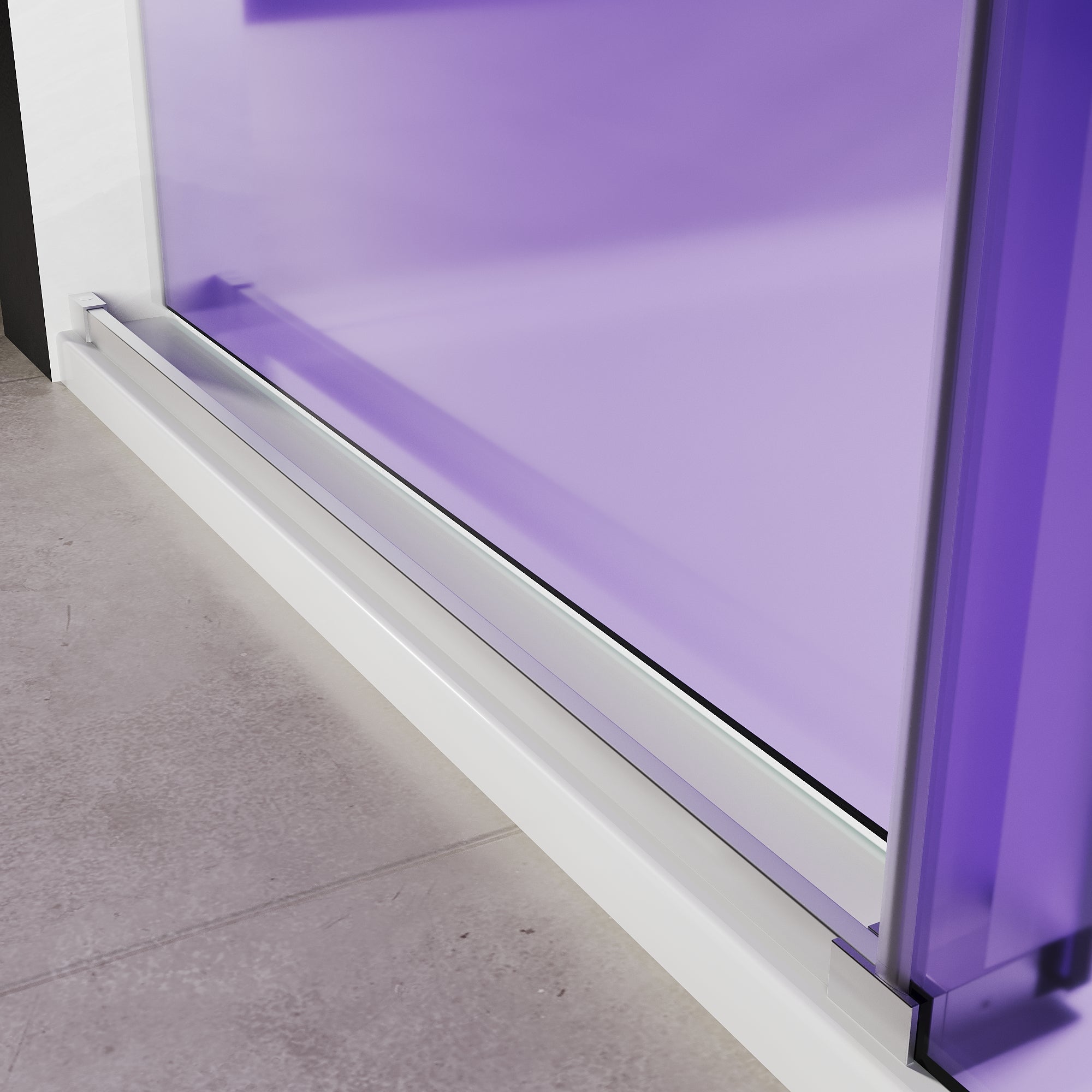 SUNNY SHOWER Custom Gradient Glass Double Sliding Shower Doors, Black Finish / Bright Silver / Brushed Silver