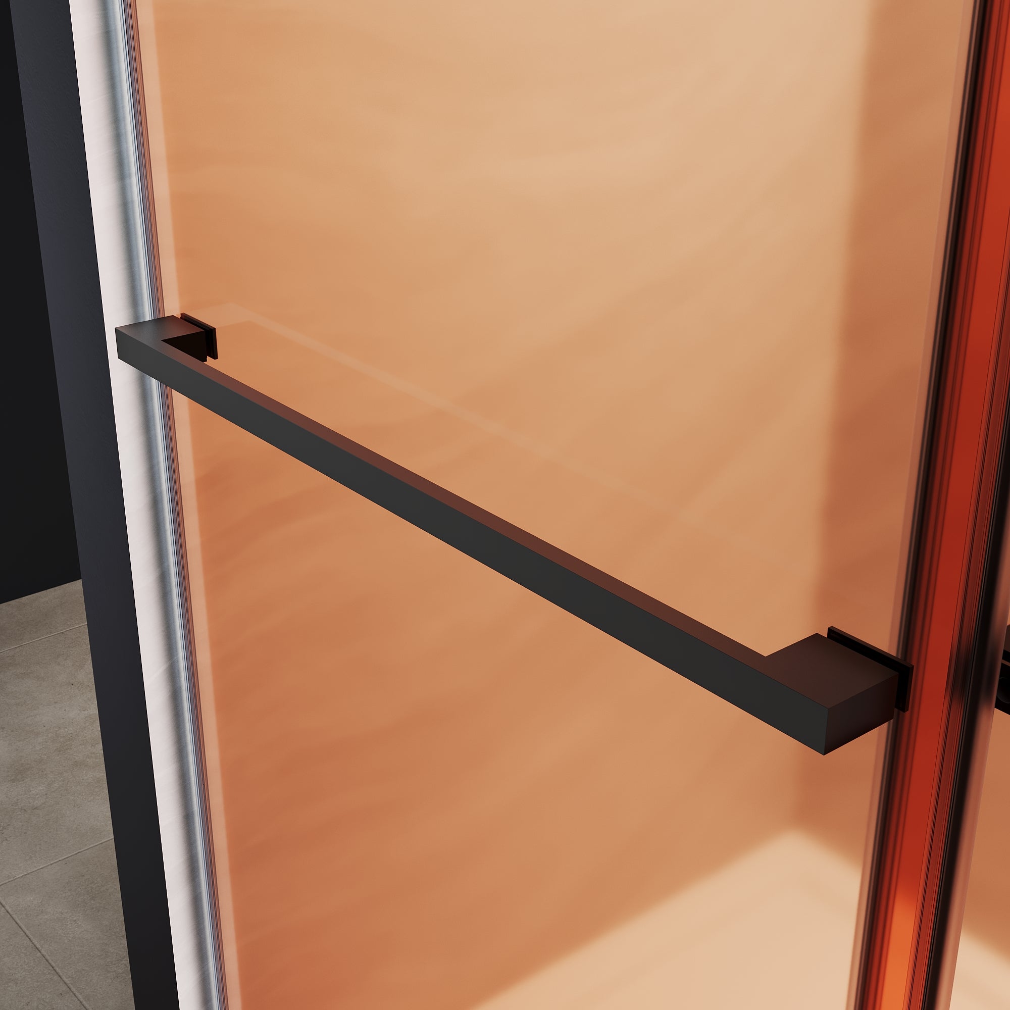 SUNNY SHOWER Custom Gradient Glass Double Sliding Shower Doors, Multi-Size & Multi-Finish Options