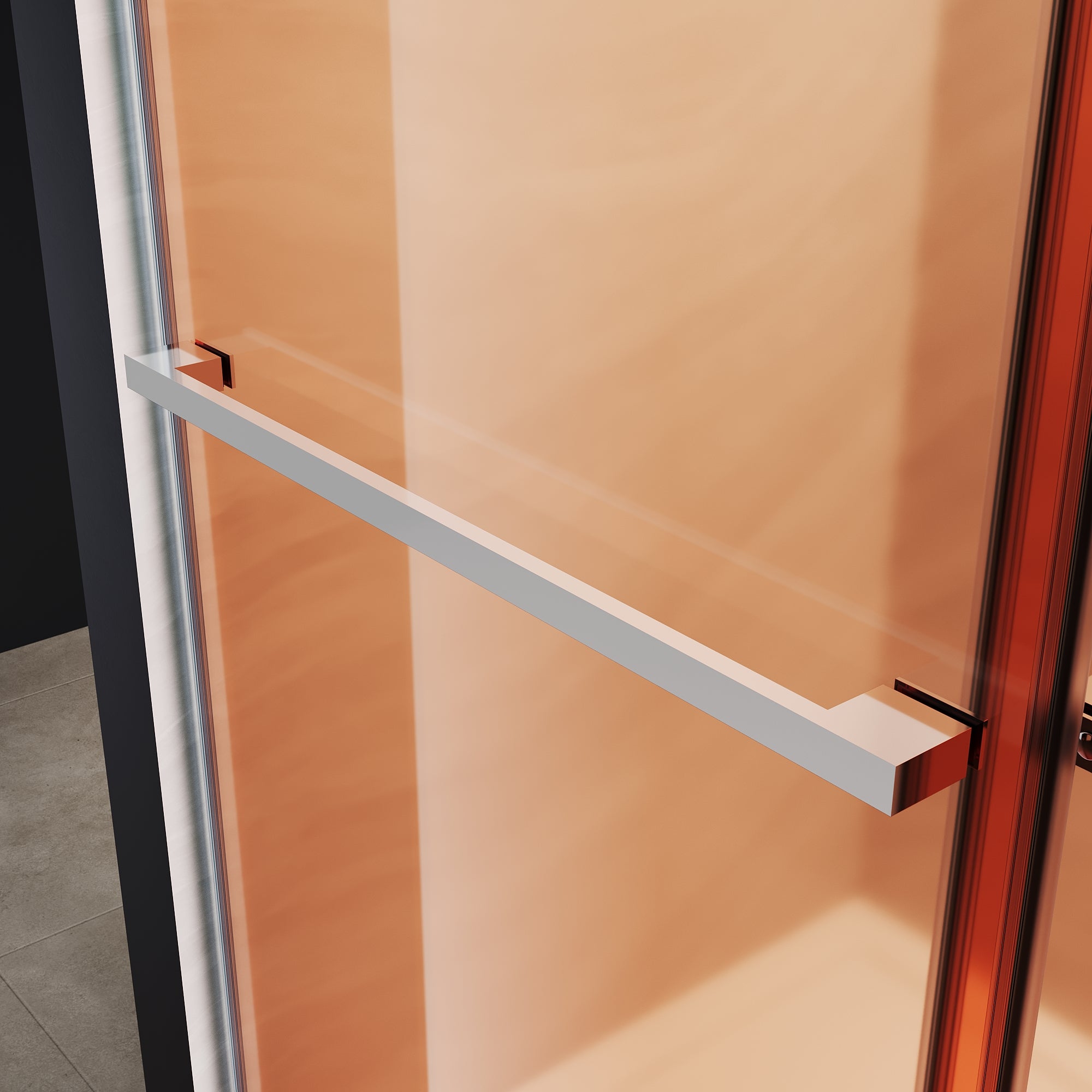 SUNNY SHOWER Custom Gradient Glass Double Sliding Shower Doors, Multi-Size & Multi-Finish Options