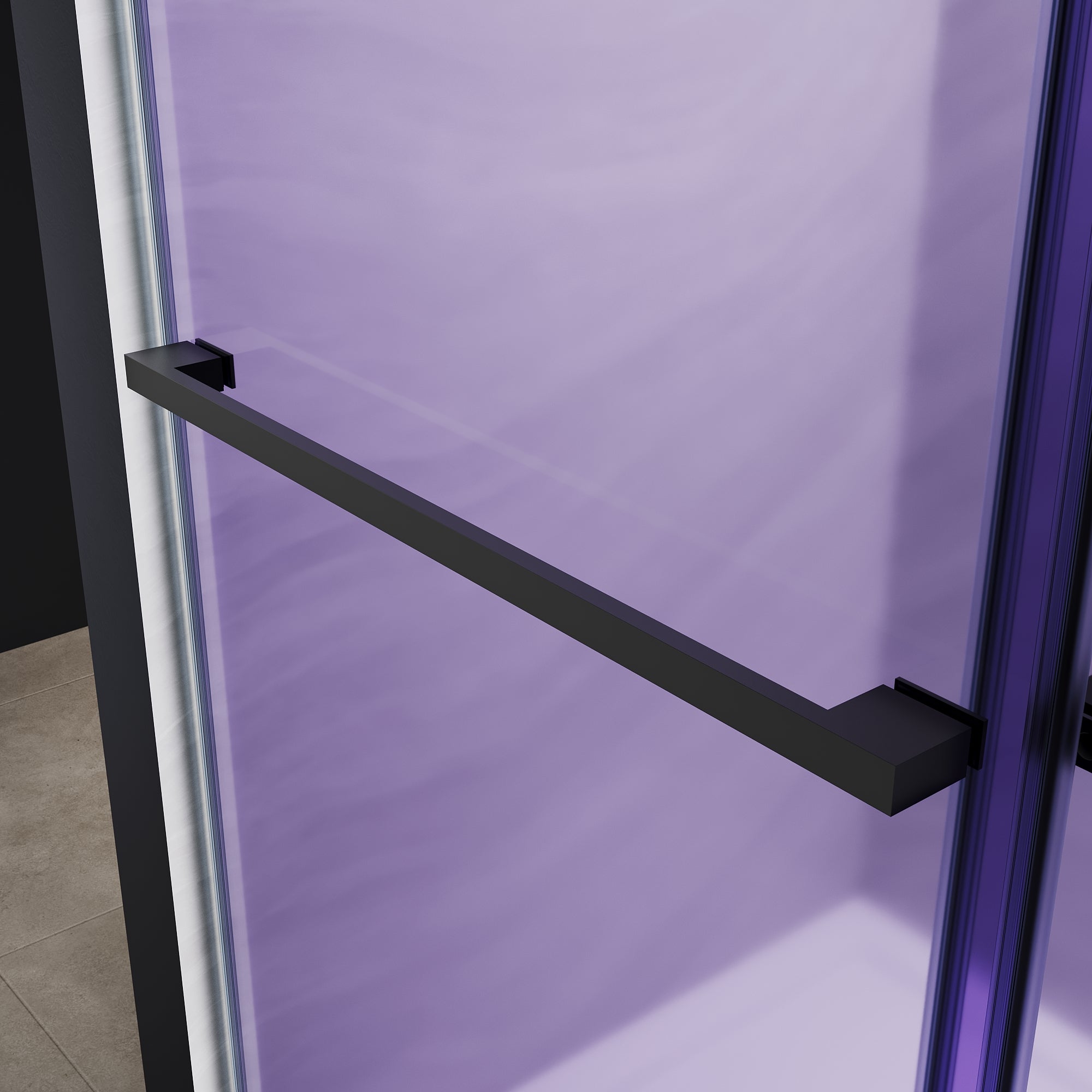 SUNNY SHOWER Custom Gradient Glass Double Sliding Shower Doors, Multi-Size & Multi-Finish Options