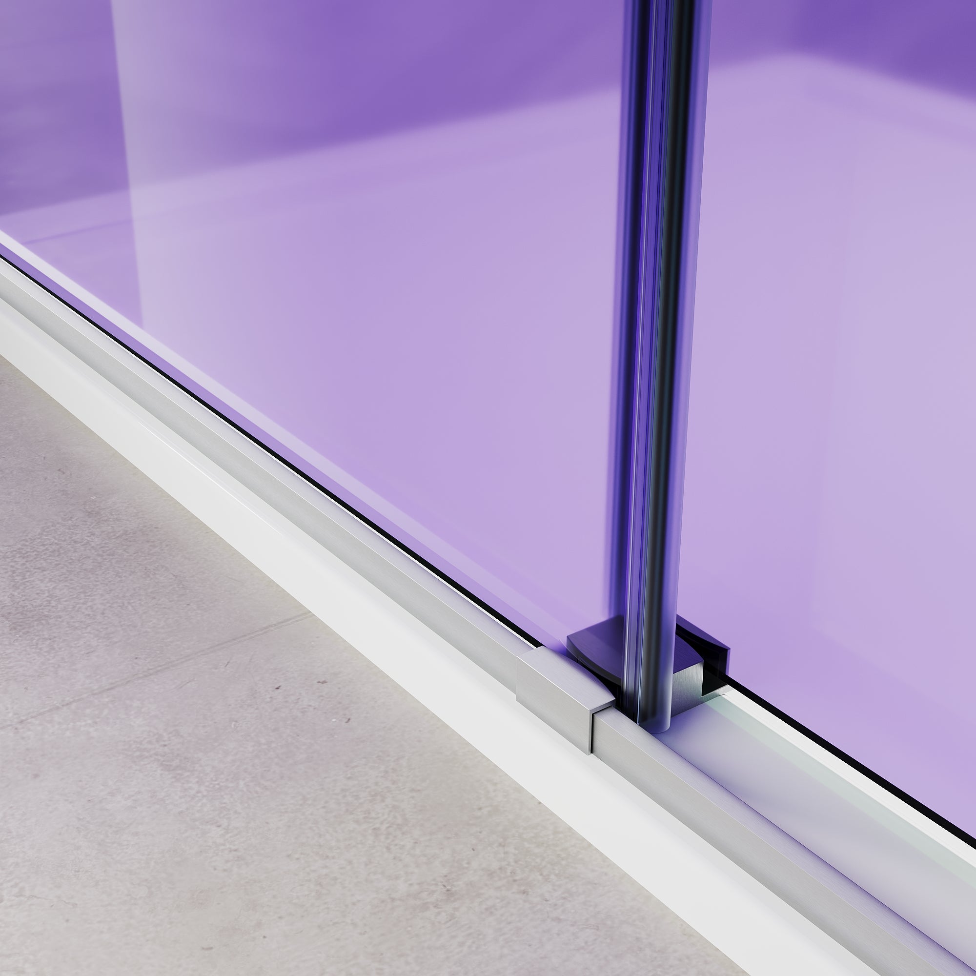 SUNNY SHOWER Custom Gradient Glass Double Sliding Shower Doors, Multi-Size & Multi-Finish Options