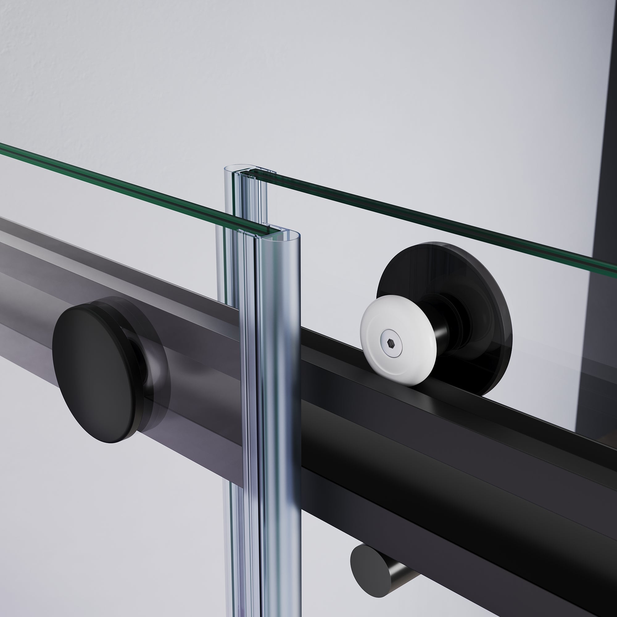 SUNNY SHOWER Custom Gradient Glass Double Sliding Shower Doors, Multi-Size & Multi-Finish Options