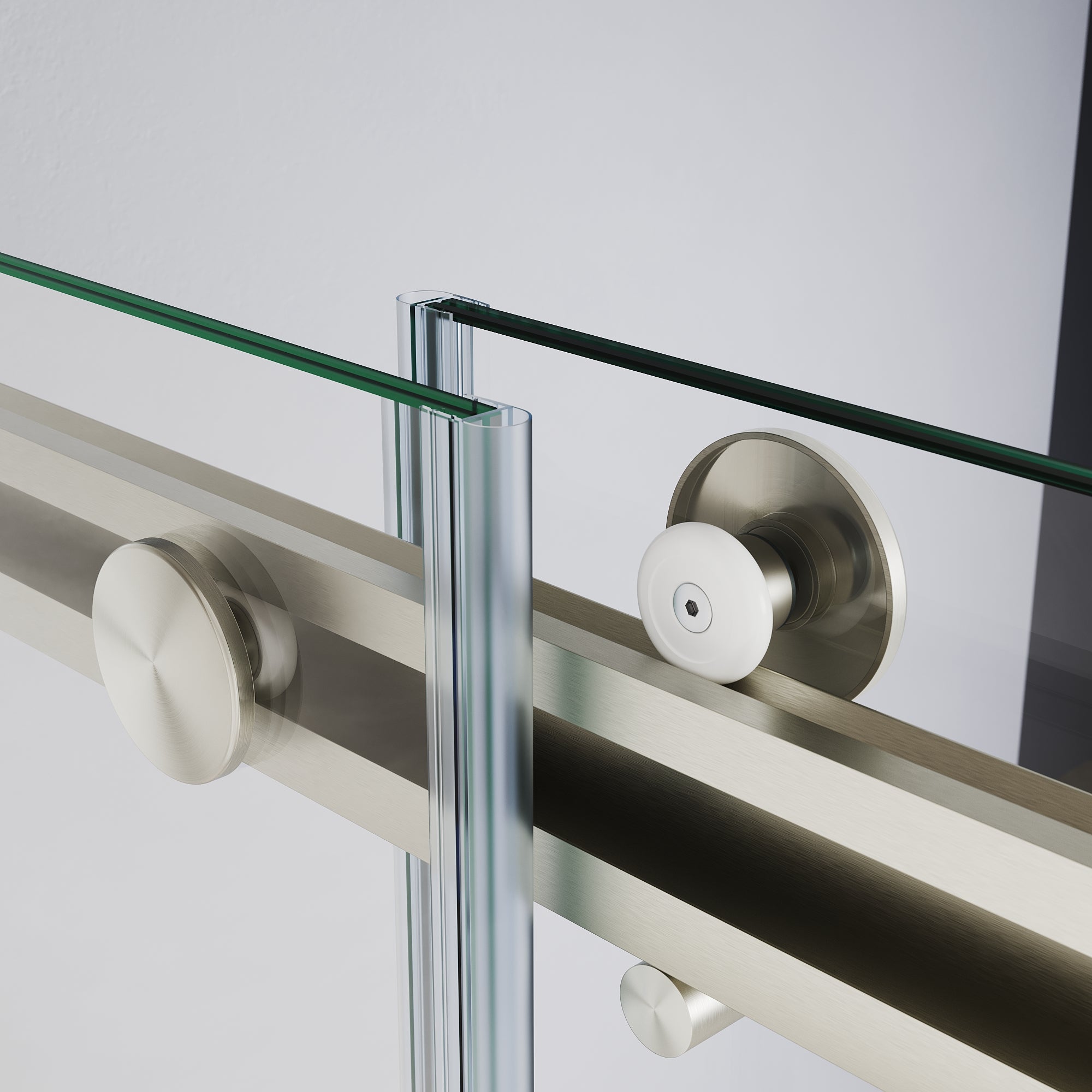 SUNNY SHOWER Custom Gradient Glass Double Sliding Shower Doors, Multi-Size & Multi-Finish Options